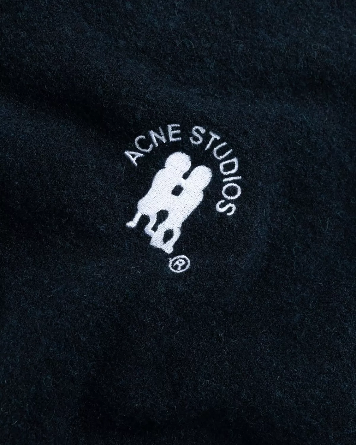 Gebreide Kleding^Acne Studios Geborduurd Logo Ronde Hals Donker Marineblauw Gemeleerd