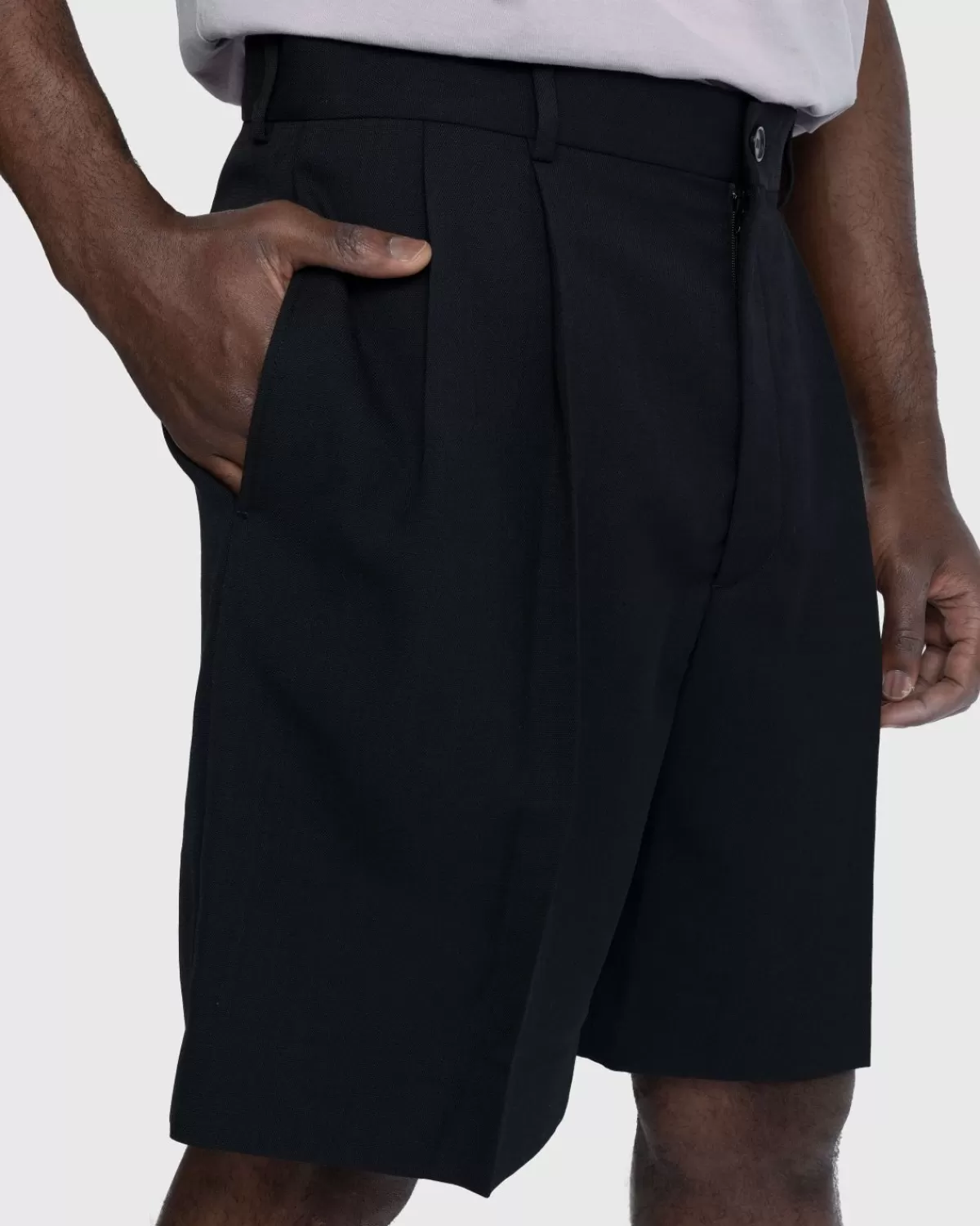 Korte Broek^Acne Studios Op Maat Gemaakte Geplooide Short Zwart