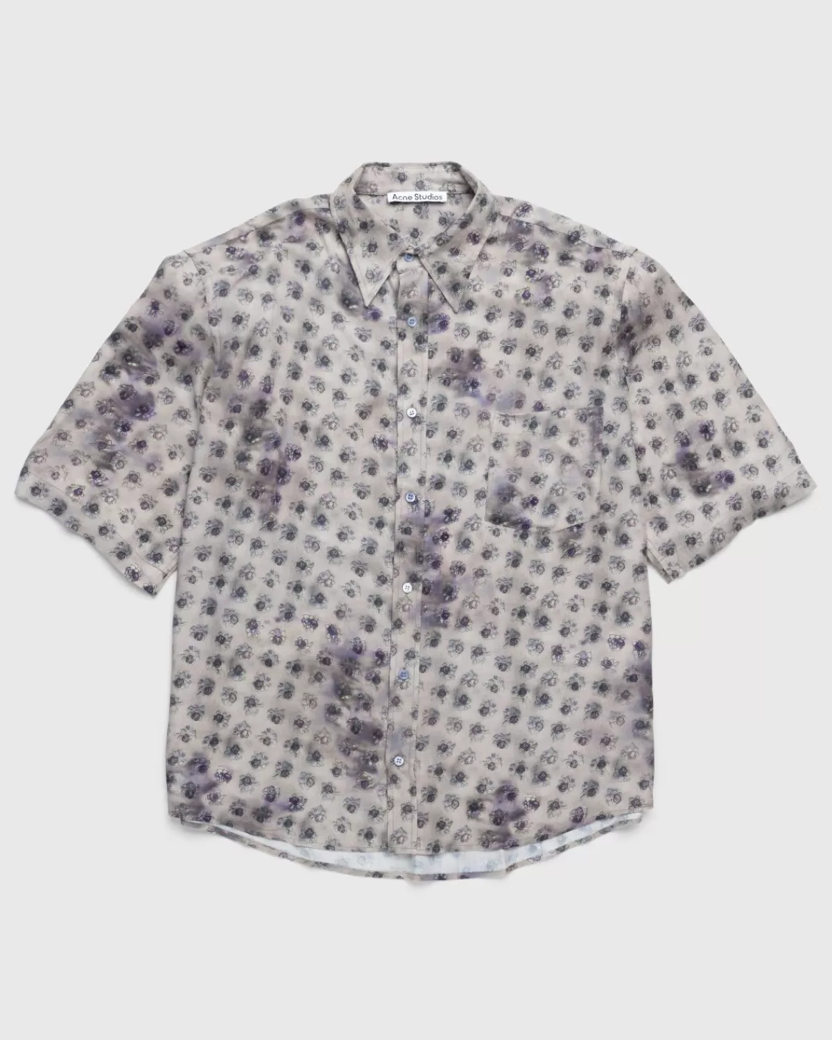 Overhemden^Acne Studios Overhemd Met Korte Mouwen En Knoopsluiting Grijs