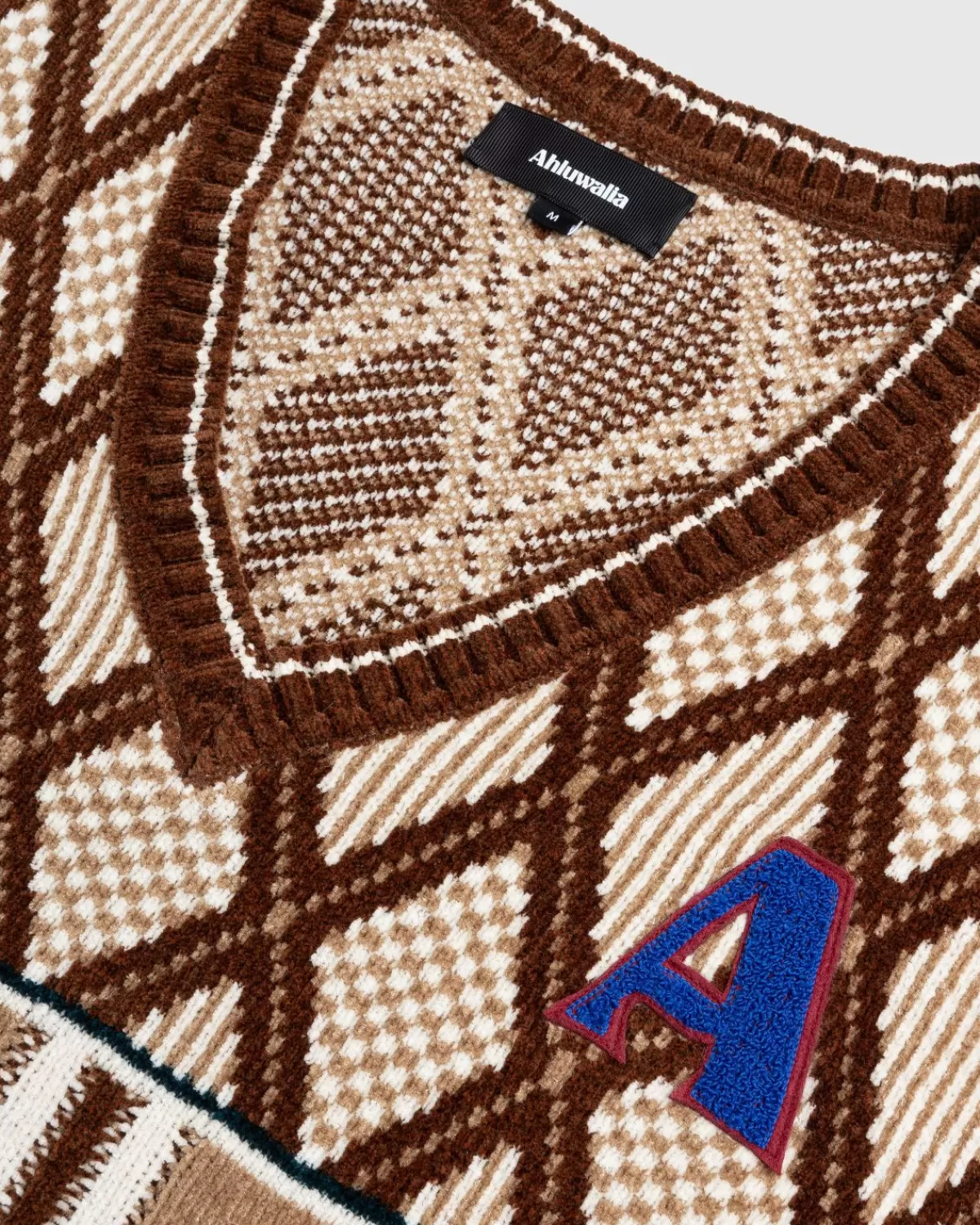 ahluwalia_kingpin_gebreid_vest_bruin_1.webp Gebreide Kleding^Ahluwalia Kingpin Gebreid Vest Bruin