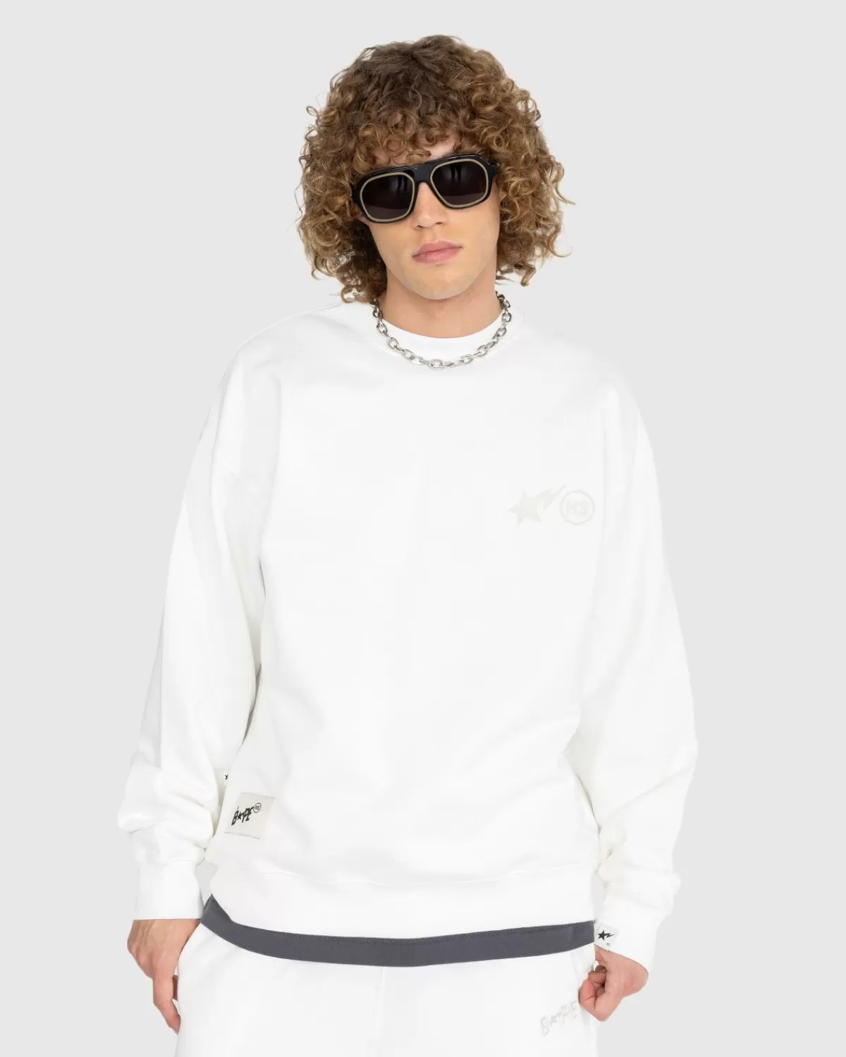 BAPE X Highsnobiety Zwaar Gewassen Ivoor Met Ronde Hals Cheap