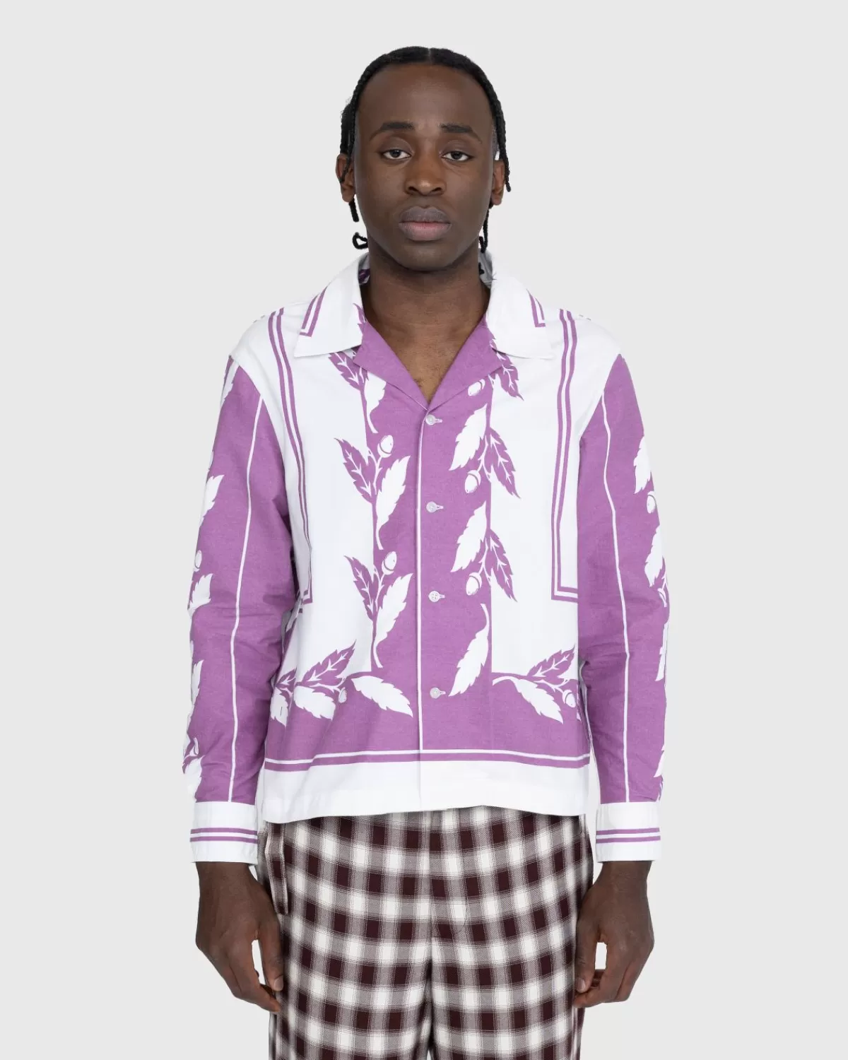 Overhemden^Bode Inverse Acorn Shirt Met Lange Mouwen Paars