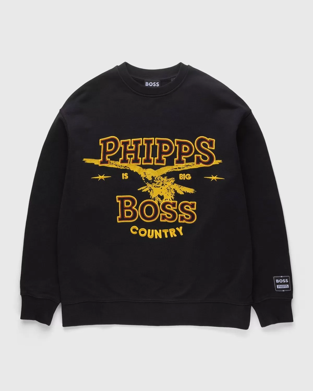 BOSS X Phipps Co-Branded Sweatshirt Van Biologisch Katoen, Zwart Hot