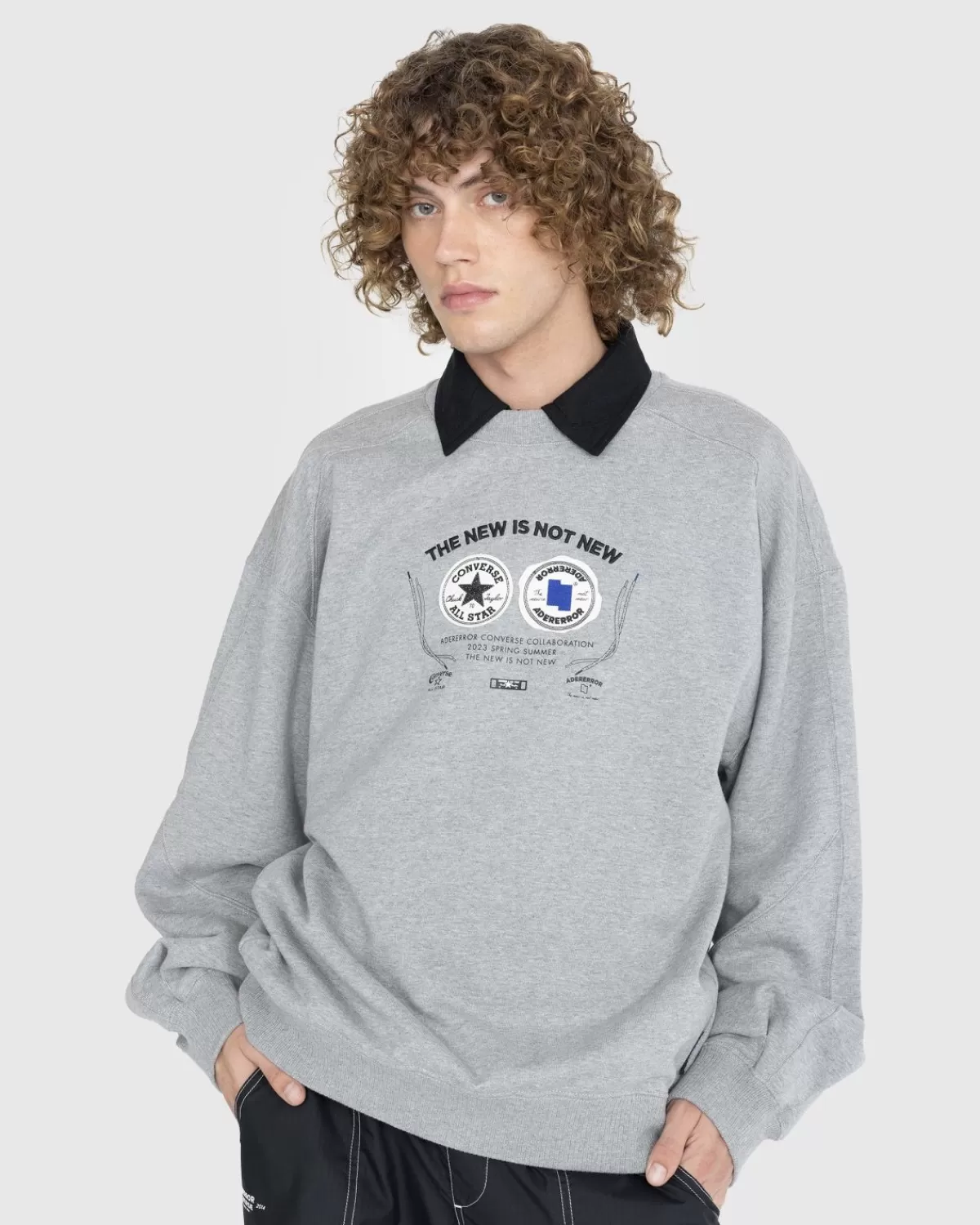 Converse X Ader Error Shapes Sweatshirt Met Ronde Hals, Vintage Grijs Gemeleerd Store