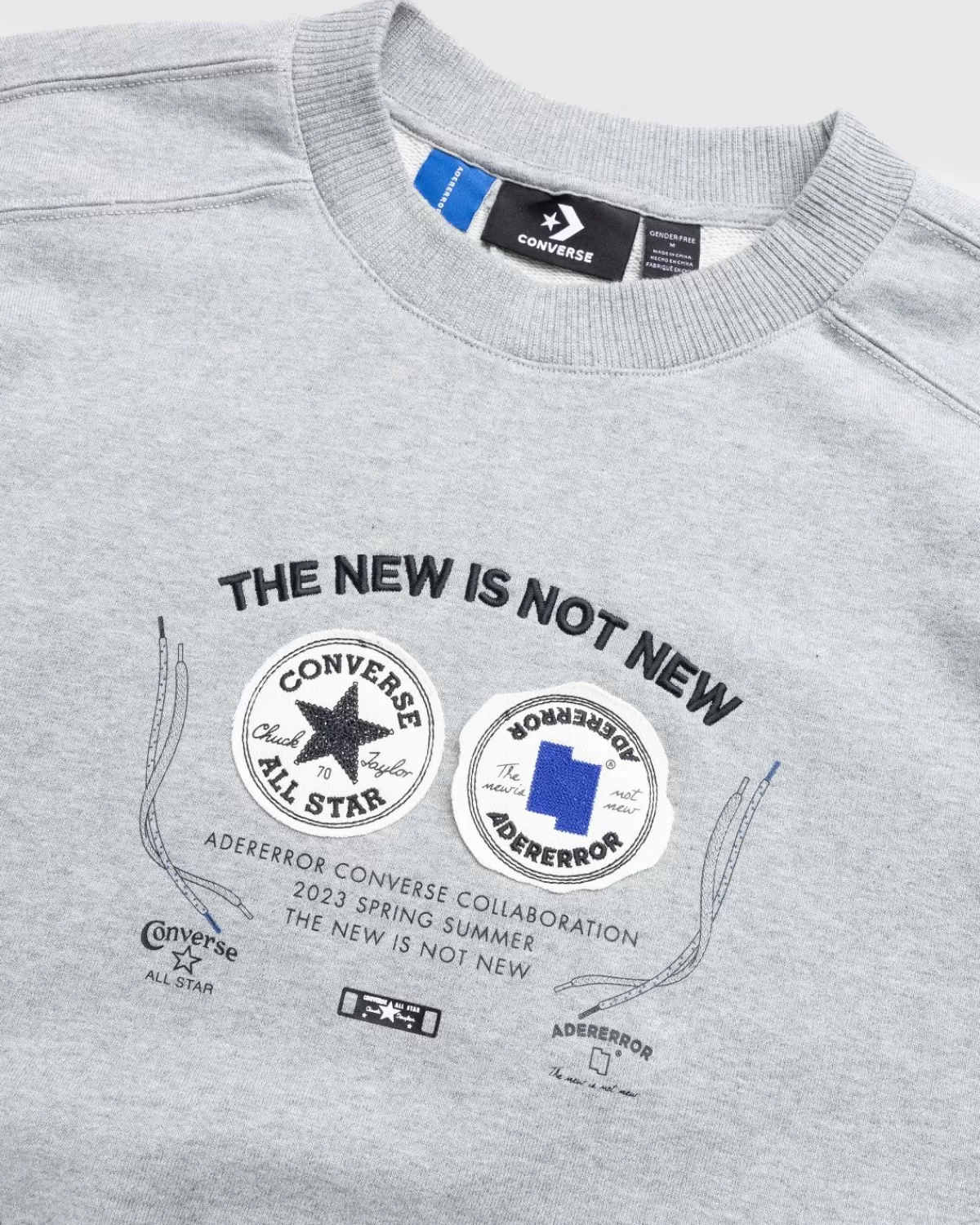 Converse X Ader Error Shapes Sweatshirt Met Ronde Hals, Vintage Grijs Gemeleerd Store