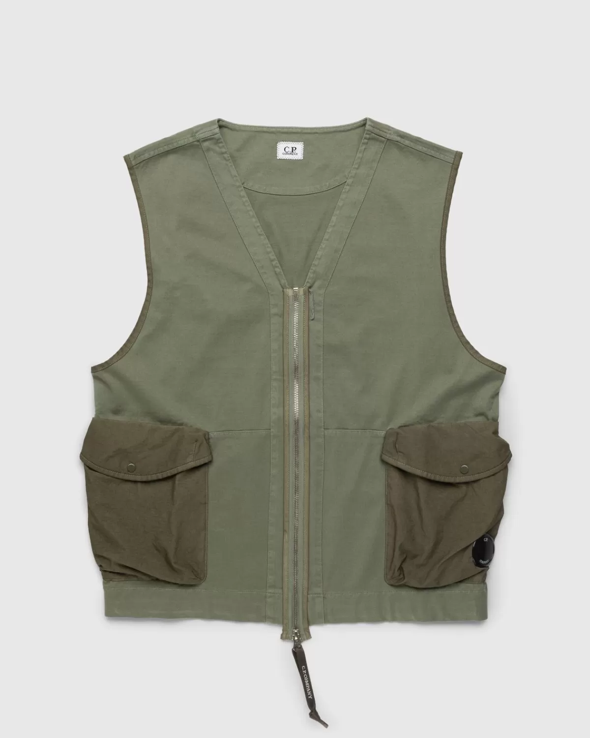 Bovenkleding^C.P. Company Cp Company - Gemerceriseerd Zwaar Jersey Gemengd Vest Met Ritssluiting Groen