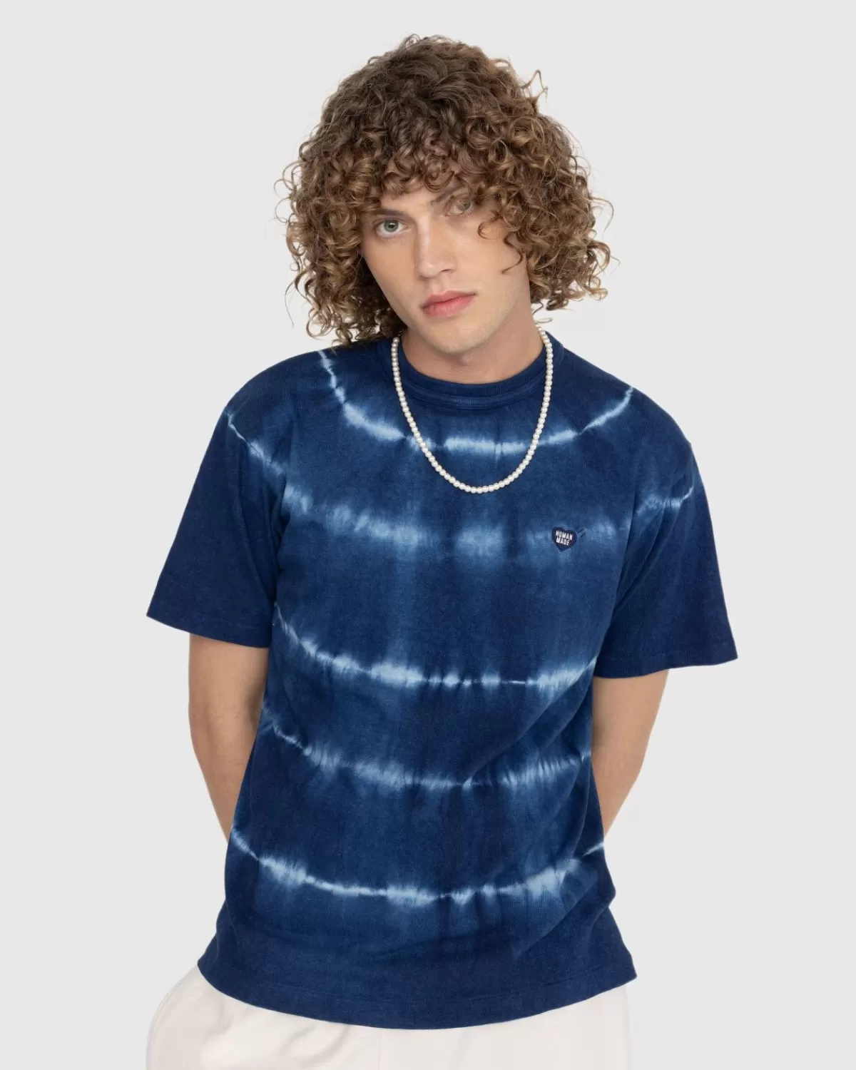 Human Made Door De Mens Gemaakt Ningen-Sei Indigo Geverfd T-Shirt #1 Blauw Fashion