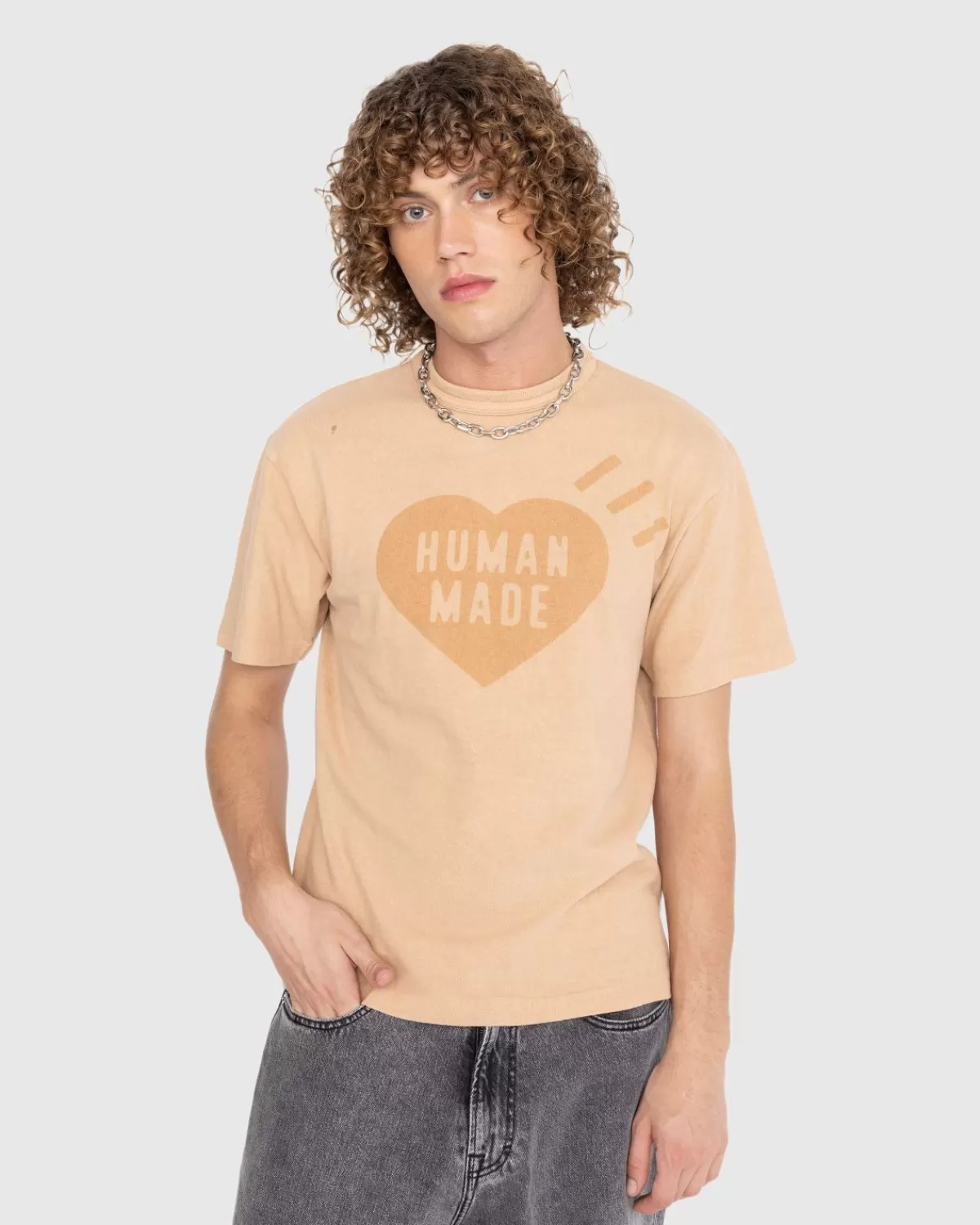 Human Made Door De Mens Gemaakt Ningen-Sei Plantaardig Geverfd T-Shirt Beige Flash Sale