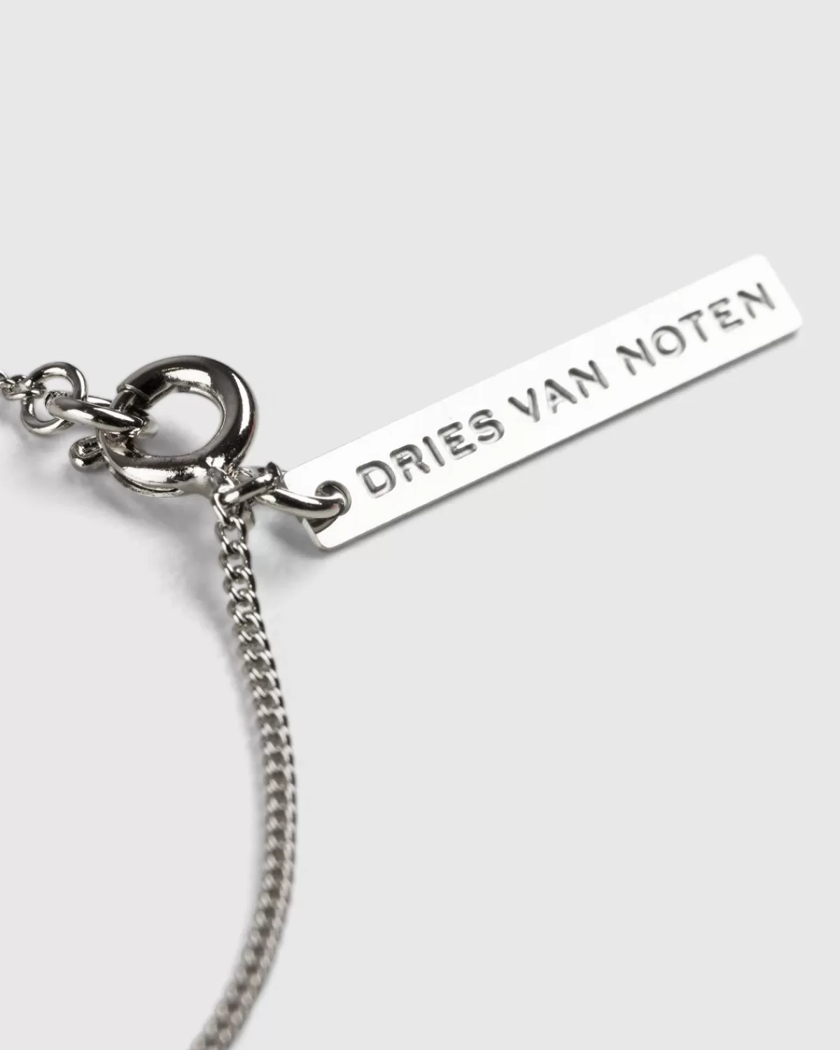 Dries van Noten Logo Tag Ketting Zilver Shop