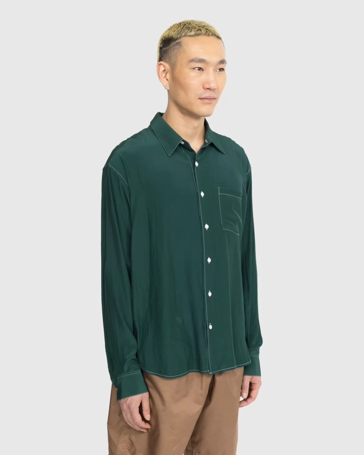 highsnobiety_lichtgewicht_shirt_met_lange_mouwen_donkergroen_1.webp Overhemden^Highsnobiety Lichtgewicht Shirt Met Lange Mouwen Donkergroen
