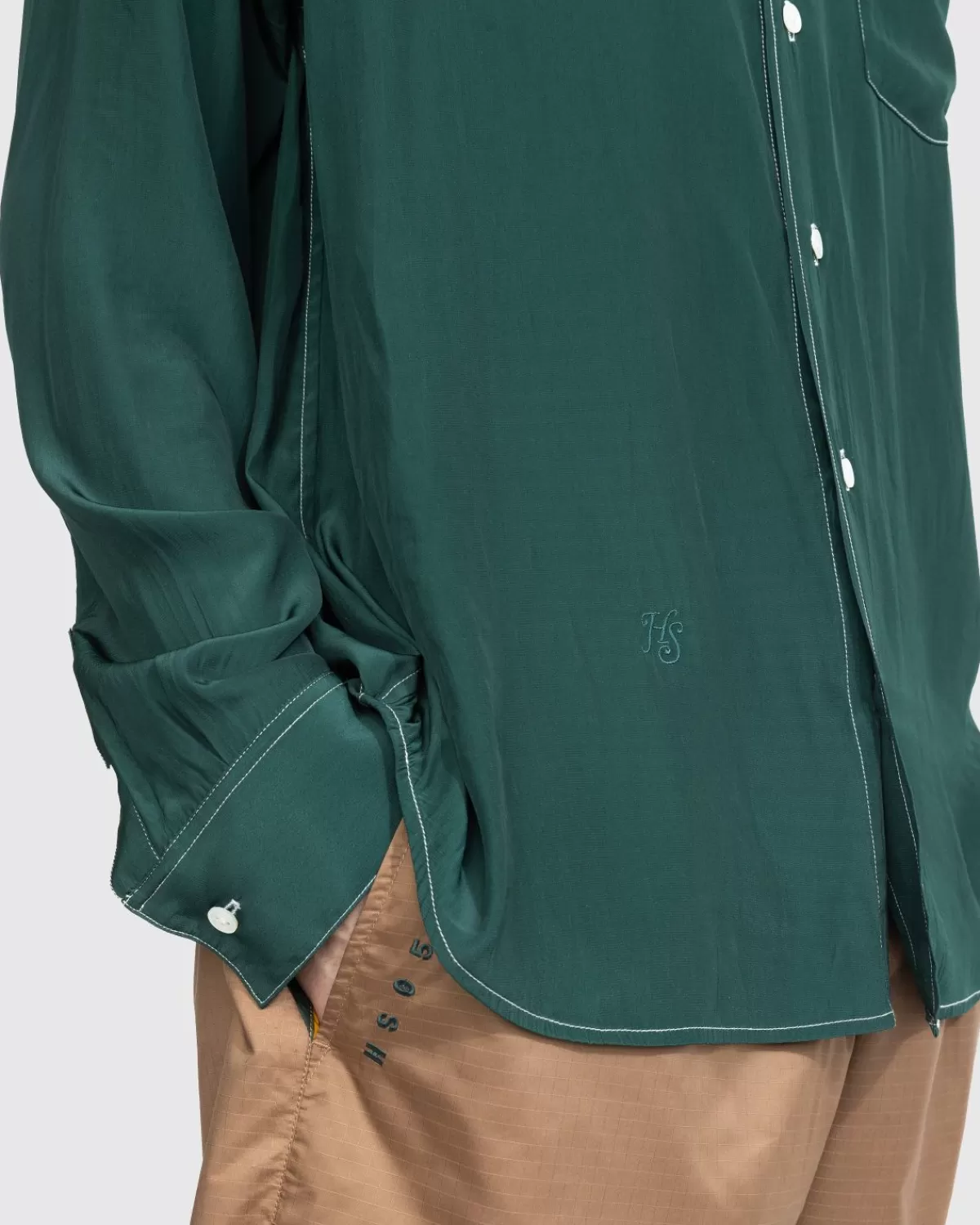 highsnobiety_lichtgewicht_shirt_met_lange_mouwen_donkergroen_5.webp Overhemden^Highsnobiety Lichtgewicht Shirt Met Lange Mouwen Donkergroen