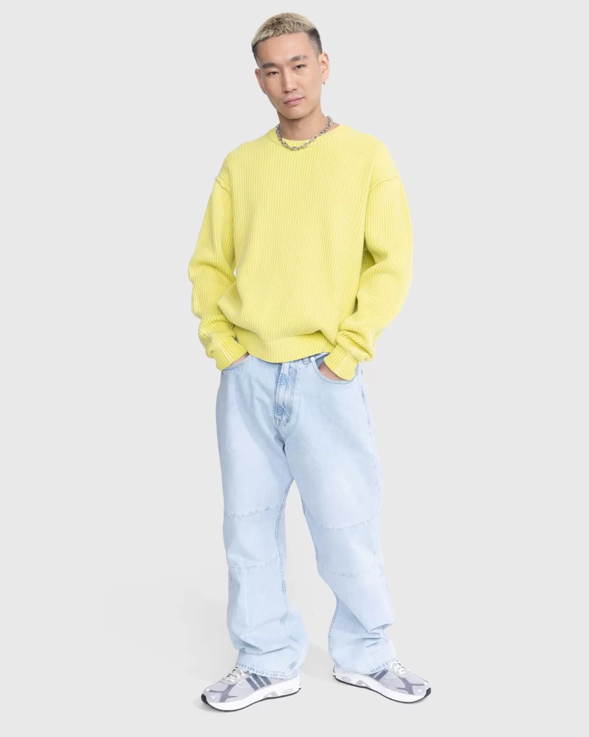 highsnobiety_pigmentgeverfde_losgebreide_trui_geel_3.webp Gebreide Kleding^Highsnobiety Pigmentgeverfde Losgebreide Trui Geel