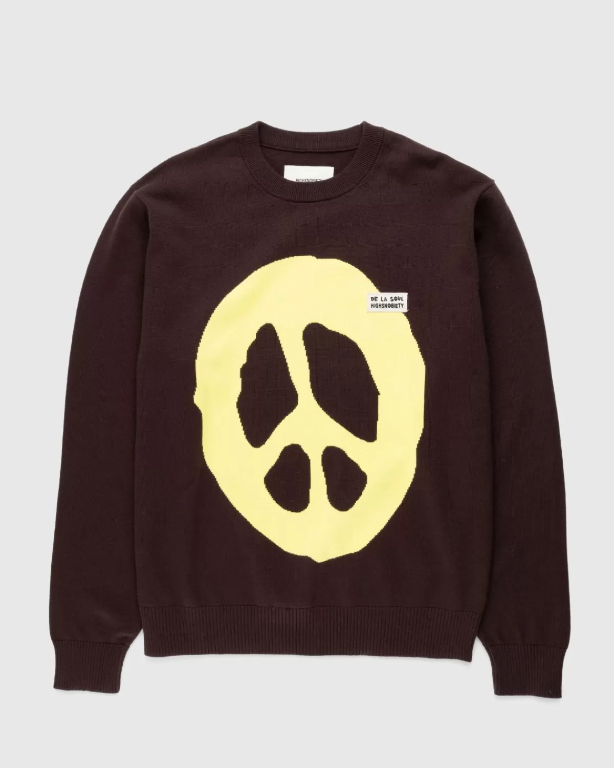 highsnobiety_x_de_la_soul_gebreide_ronde_hals_bruin_3.webp Gebreide Kleding^Highsnobiety X De La Soul Gebreide Ronde Hals Bruin