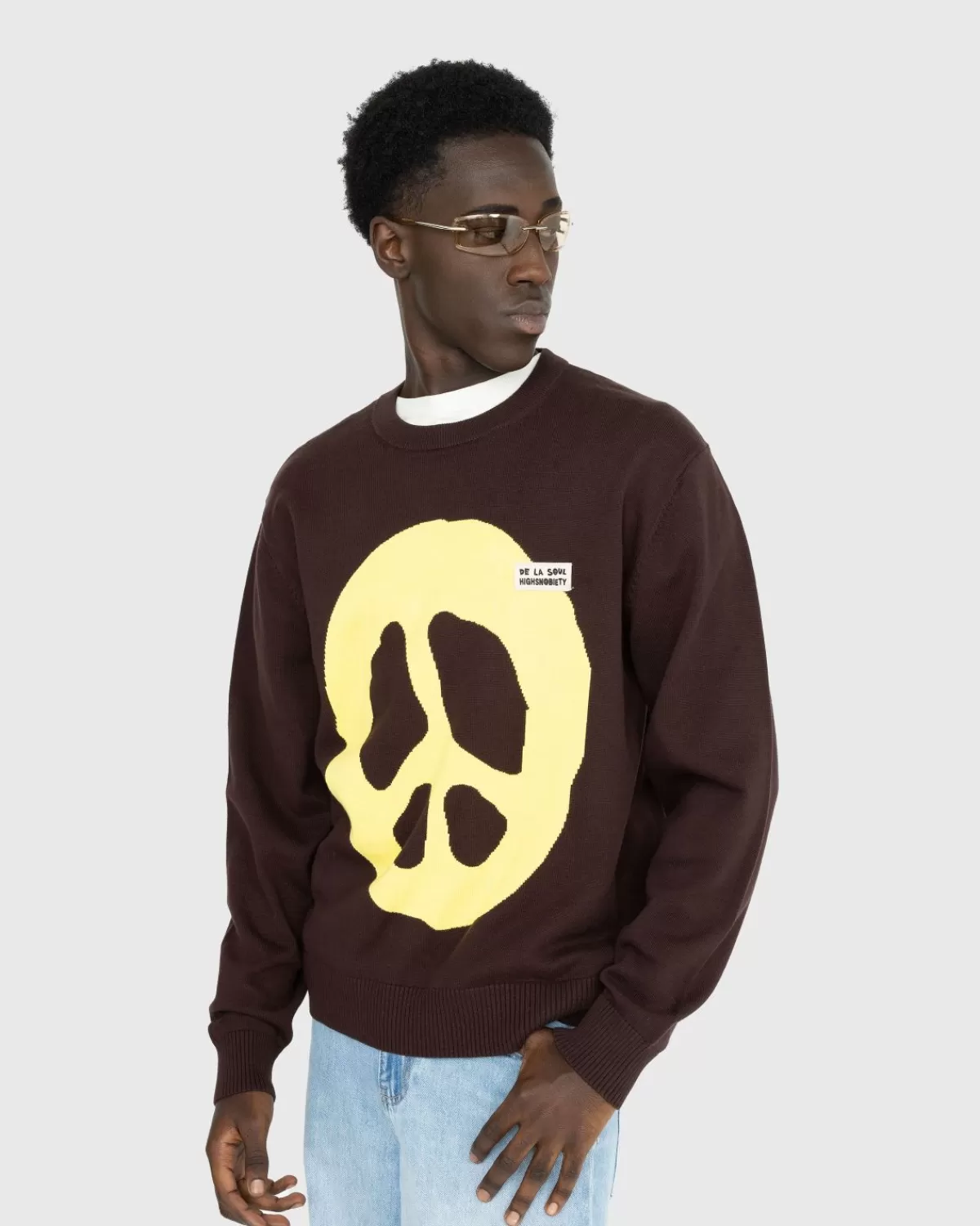 highsnobiety_x_de_la_soul_gebreide_ronde_hals_bruin_6.webp Gebreide Kleding^Highsnobiety X De La Soul Gebreide Ronde Hals Bruin