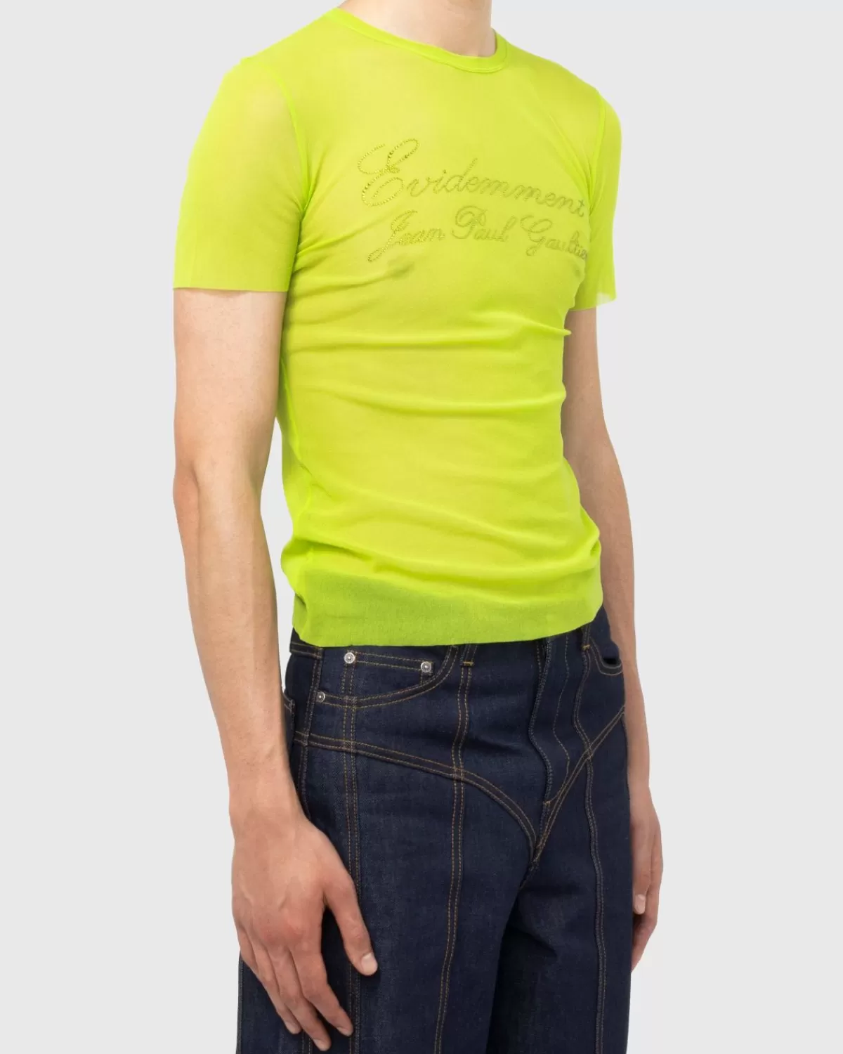 jean_paul_gaultier_evidemment_tshirt_van_tule_limoengroen_4.webp Jean Paul Gaultier Evidemment T-Shirt Van Tule Limoengroen Best Sale