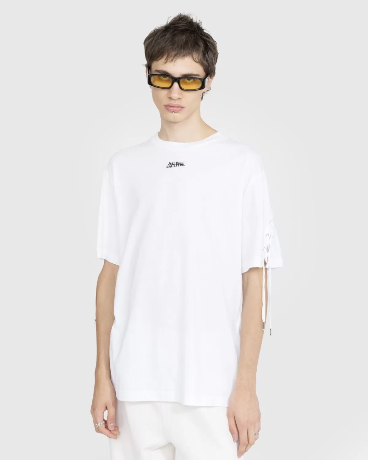 Jean Paul Gaultier Oversized T-Shirt Met Veters, Wit Online