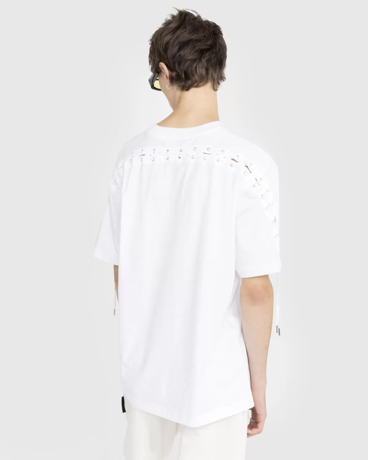 Jean Paul Gaultier Oversized T-Shirt Met Veters, Wit Online