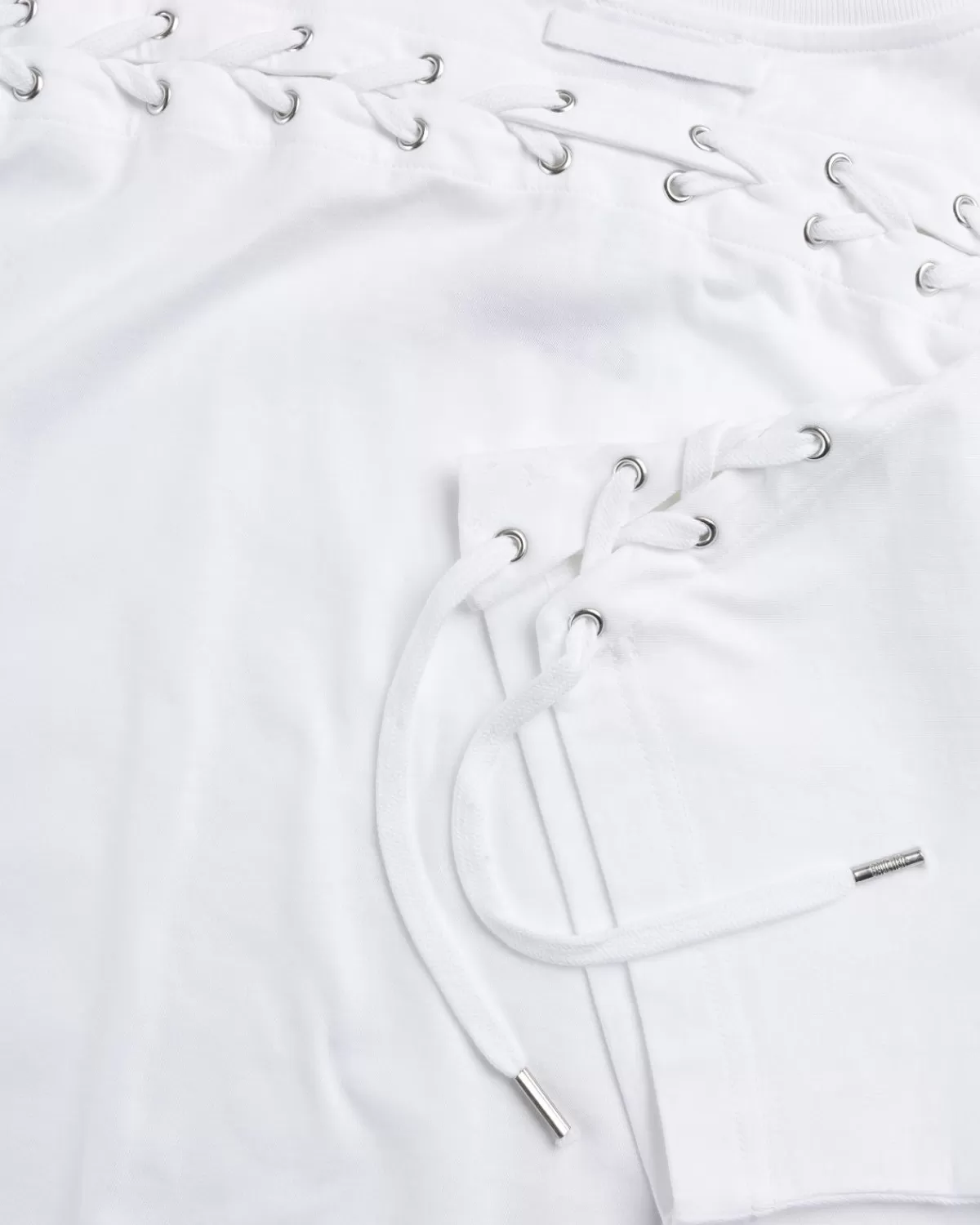 Jean Paul Gaultier Oversized T-Shirt Met Veters, Wit Online