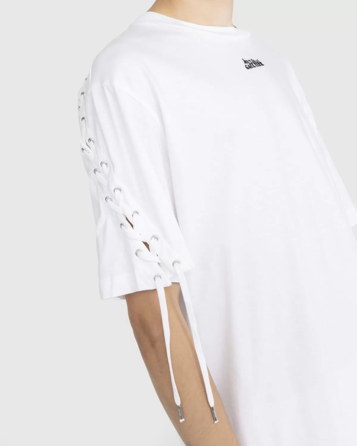 Jean Paul Gaultier Oversized T-Shirt Met Veters, Wit Online