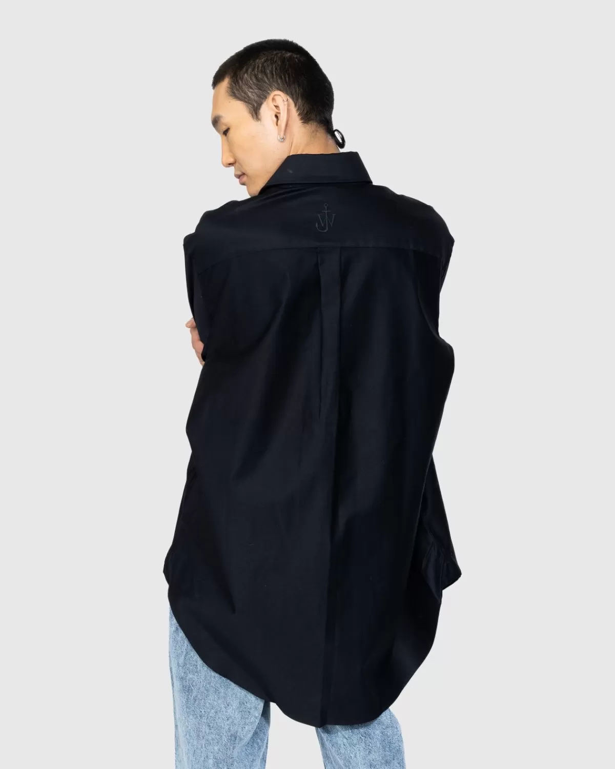 Overhemden^J.W. Anderson Jw Anderson - Oversized Overhemd Met Contrasterende Zak, Marineblauw