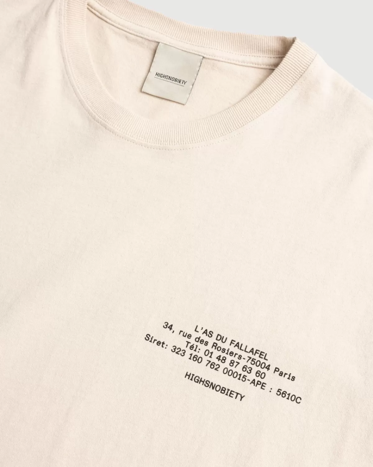 L'As du Fallafel X Highsnobiety T-Shirt Met Korte Mouwen Gebroken Wit Cheap