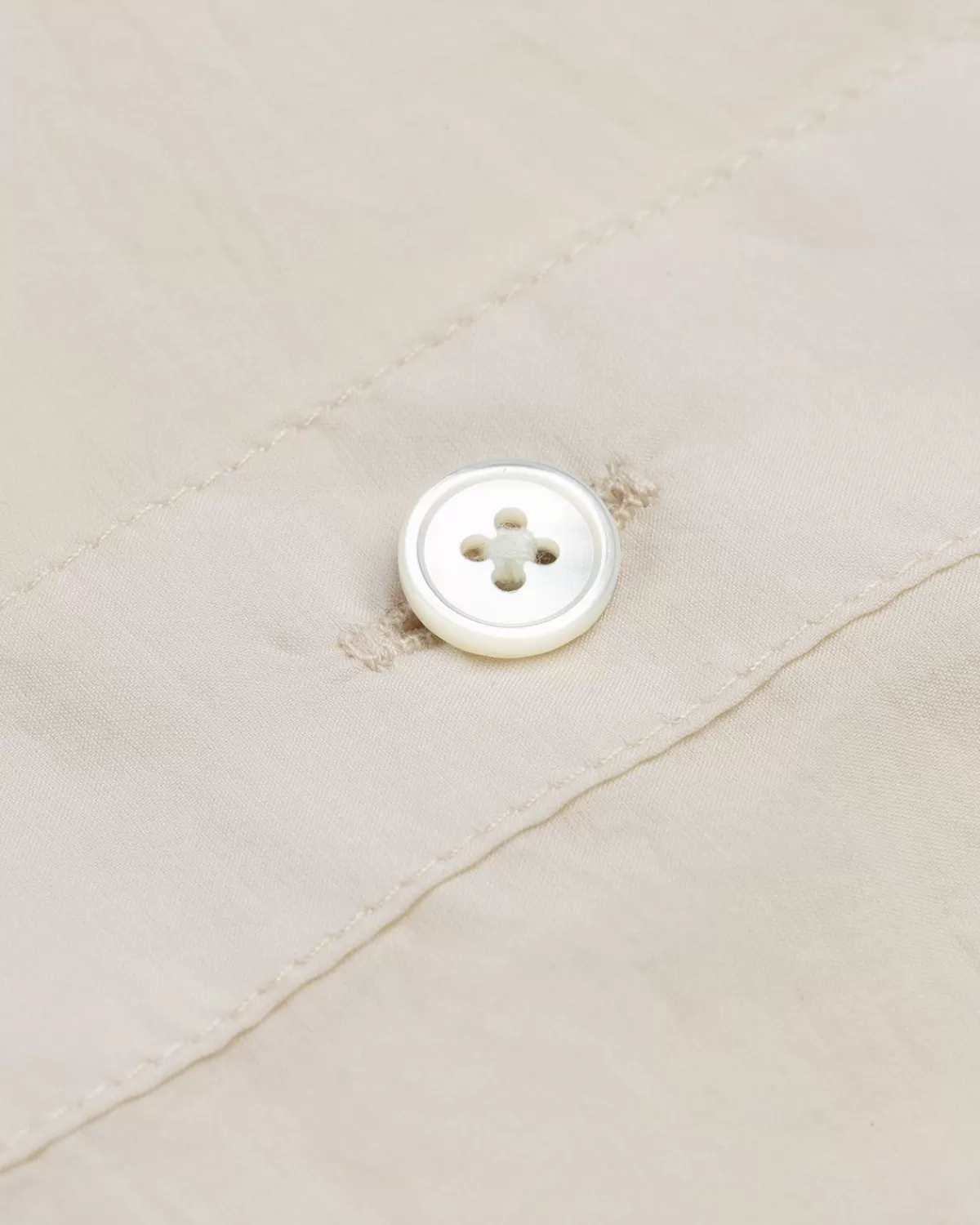 Overhemden^Lemaire Overhemd Met Normale Kraag En Korte Mouwen Ivoor