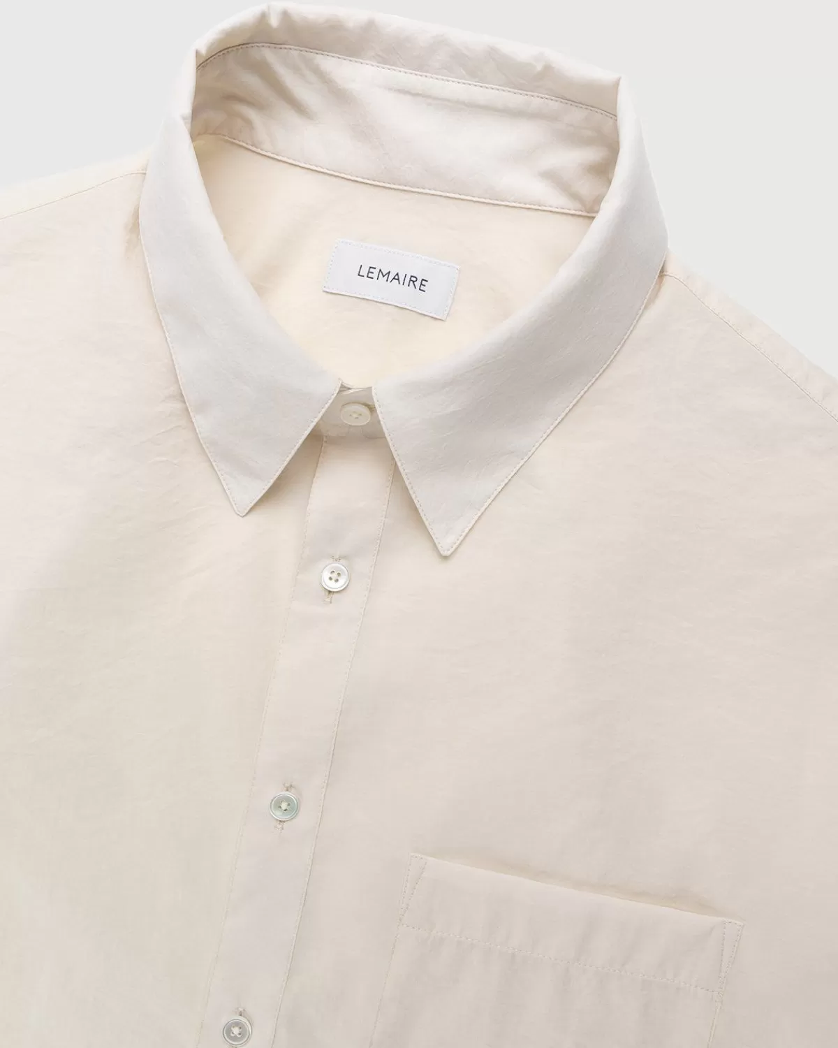 Overhemden^Lemaire Overhemd Met Normale Kraag En Korte Mouwen Ivoor