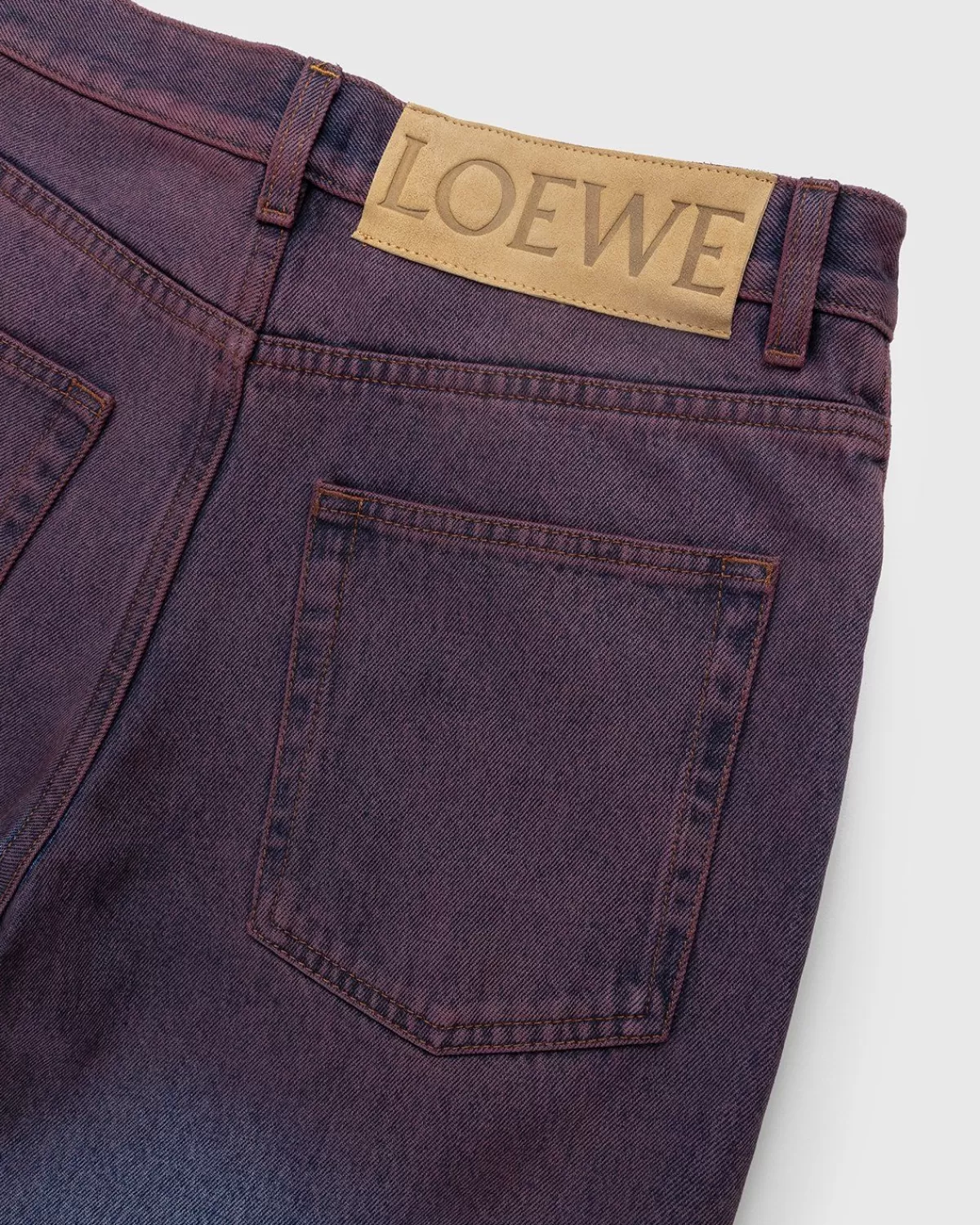 Broek^Loewe Paula'S Ibiza Tricolor Denim Broek Rood/Blauw/Groen