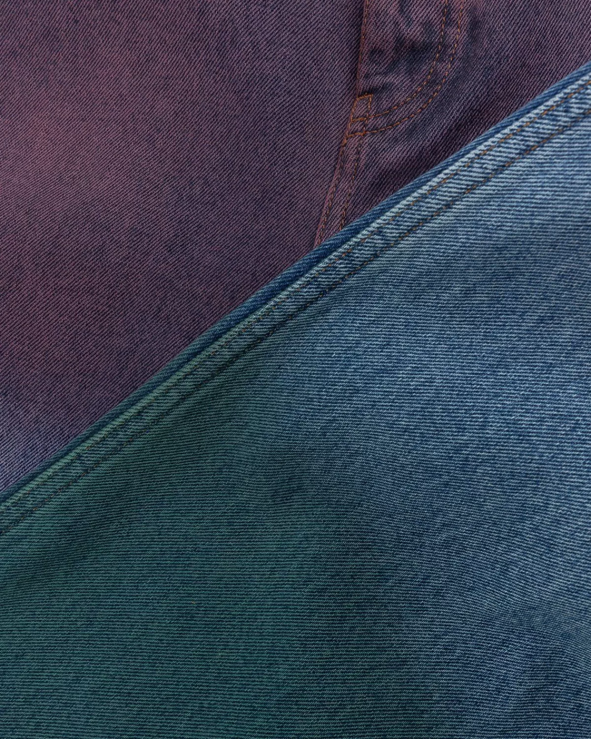 Broek^Loewe Paula'S Ibiza Tricolor Denim Broek Rood/Blauw/Groen