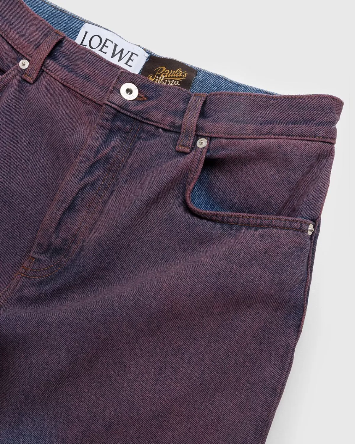 Broek^Loewe Paula'S Ibiza Tricolor Denim Broek Rood/Blauw/Groen