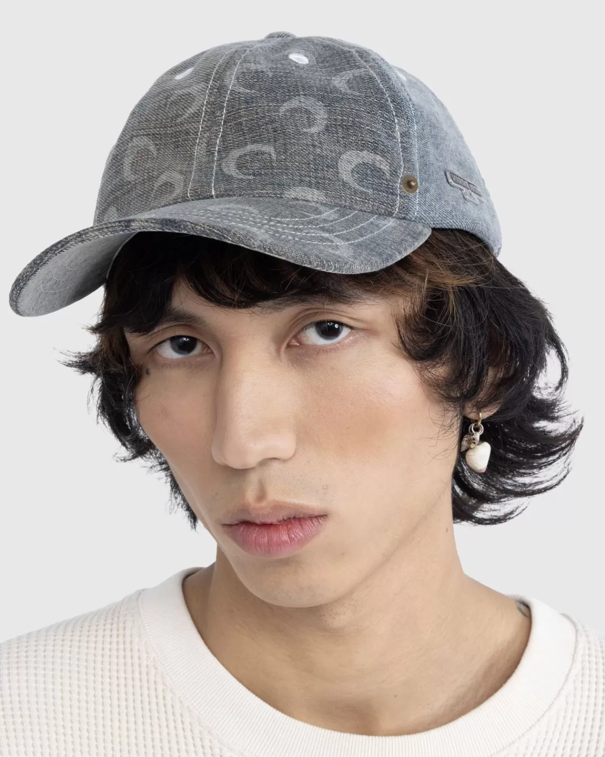 marine_serre_geregenereerde_denim_baseballpet_grijs_4.webp Hoeden^Marine Serre Geregenereerde Denim Baseballpet Grijs