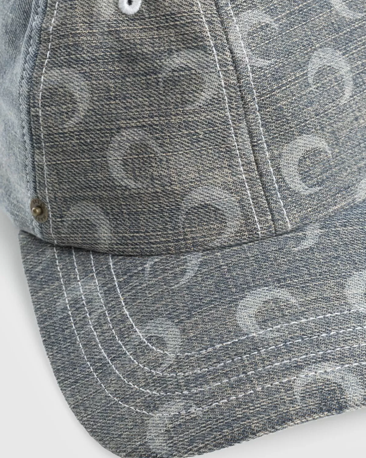 marine_serre_geregenereerde_denim_baseballpet_grijs_5.webp Hoeden^Marine Serre Geregenereerde Denim Baseballpet Grijs