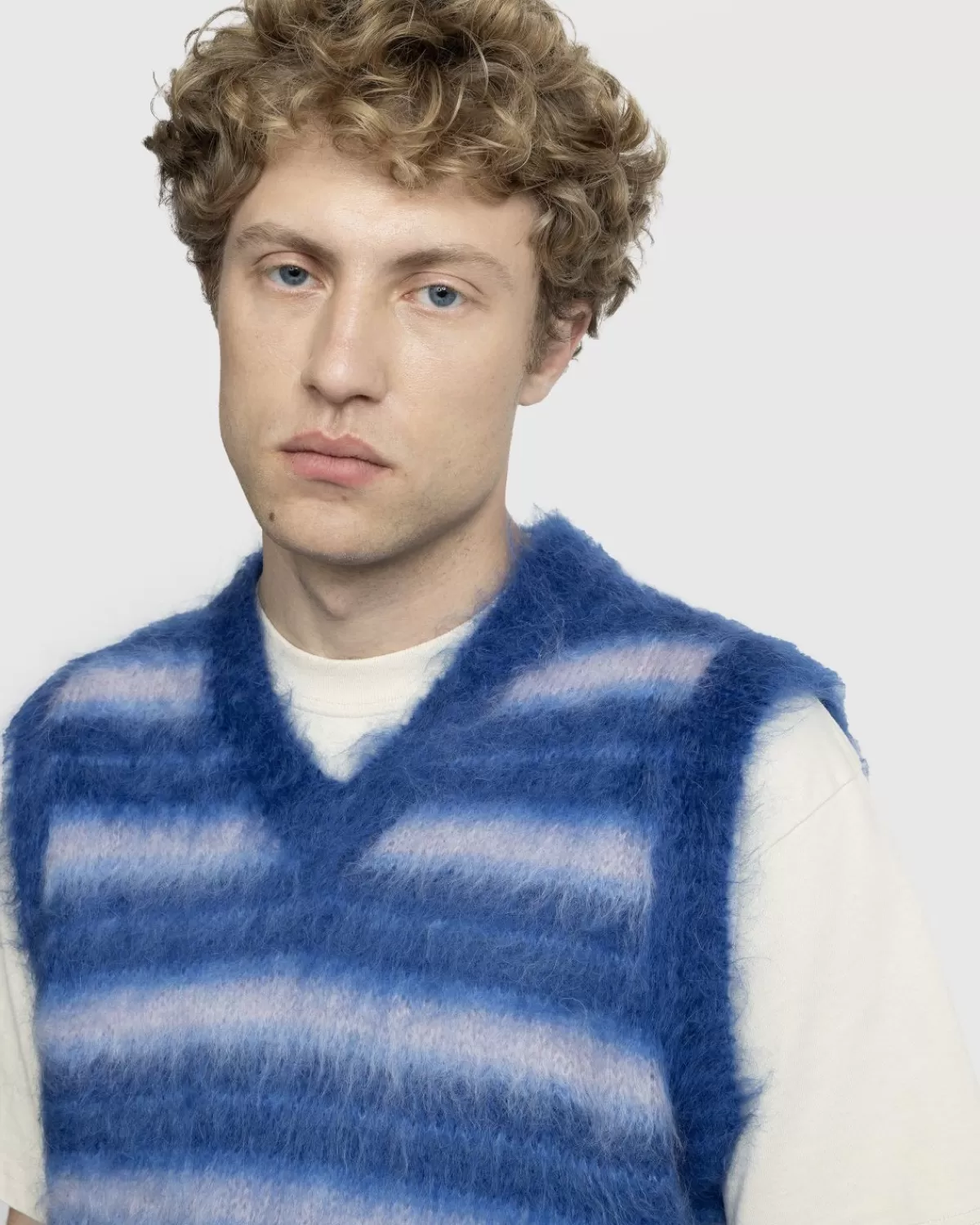 marni_gestreept_vhals_sweatervest_blauw_1.webp Gebreide Kleding^Marni Gestreept V-Hals Sweatervest Blauw