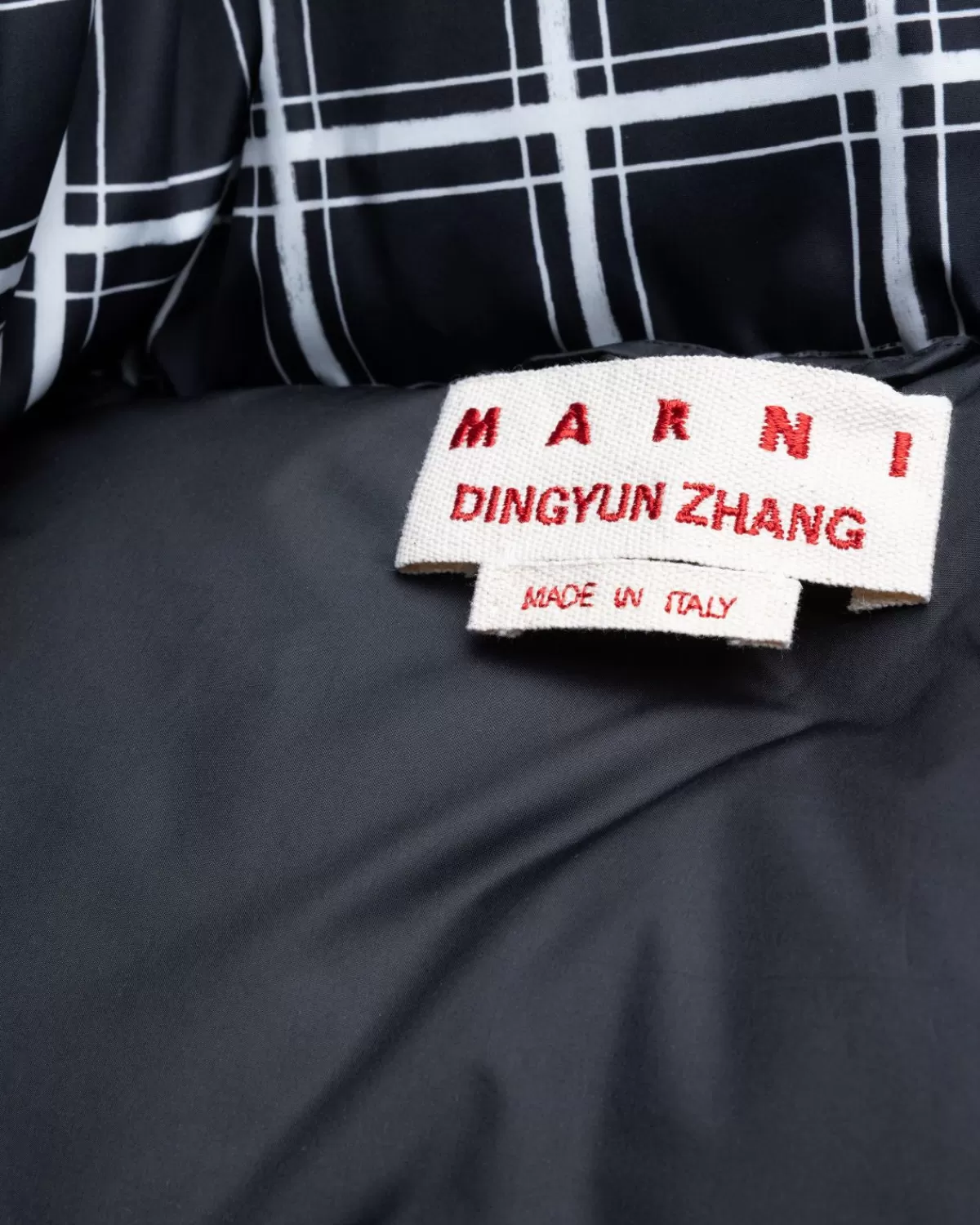 Bovenkleding^Marni X Dingyun Zhang Geruit Oversized Donsjack Zwart