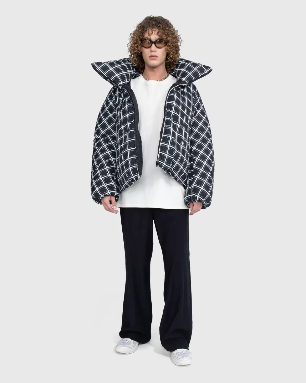 Bovenkleding^Marni X Dingyun Zhang Geruit Oversized Donsjack Zwart