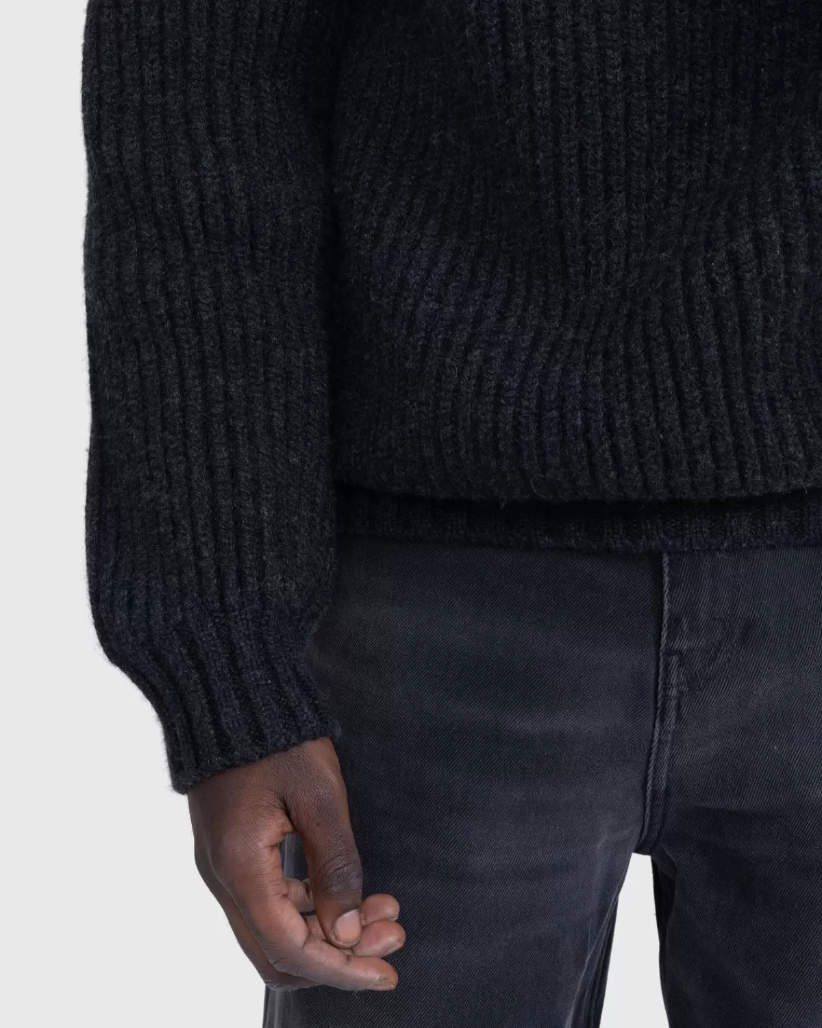 Gebreide Kleding^Meta Campania Collective - Michel Overdreven Rib Kasjmier Weimaraner Grijs Met Halve Rits