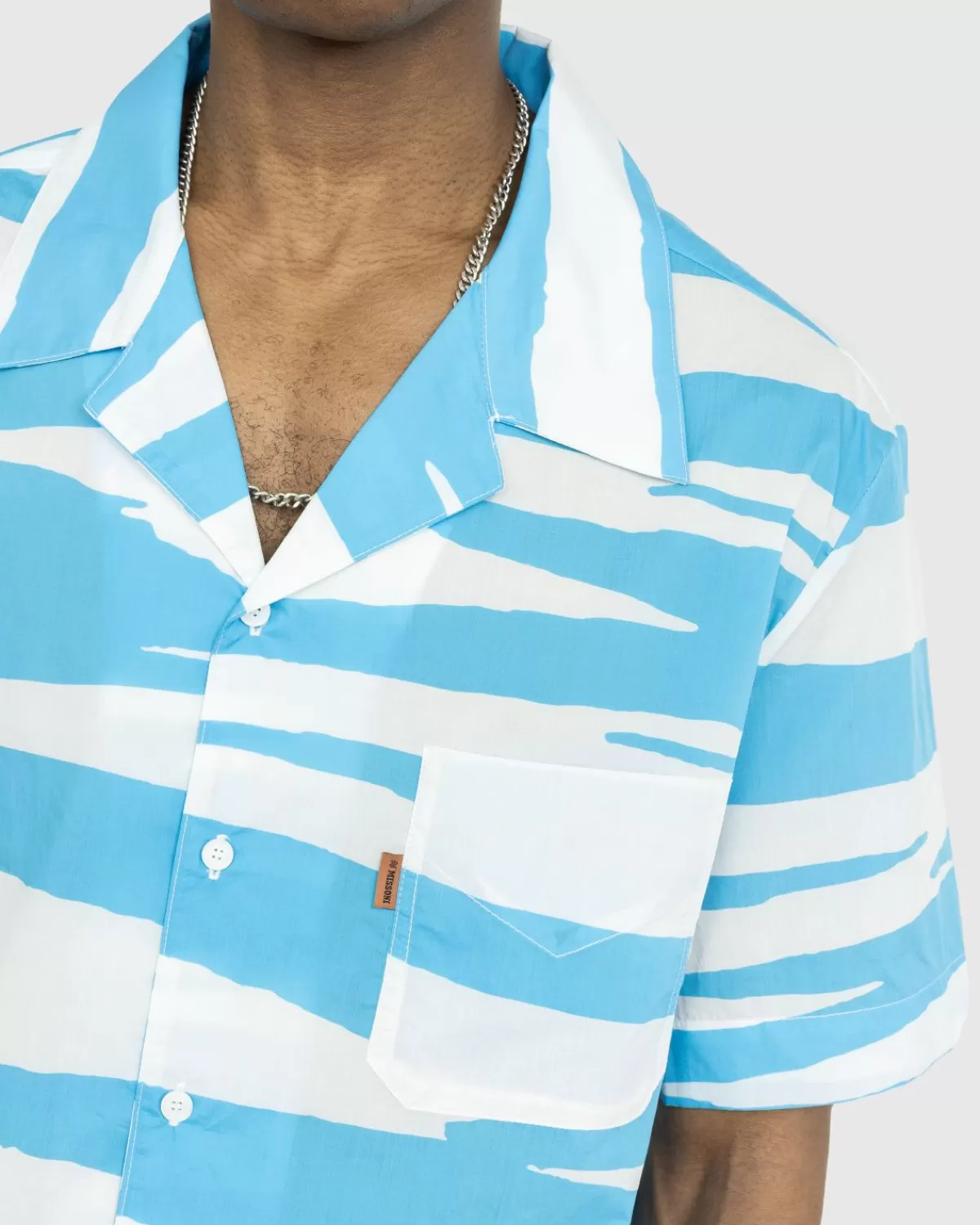 missoni_bowlingshirt_met_korte_mouwen_blauwzwartwit_1.webp Overhemden^Missoni Bowlingshirt Met Korte Mouwen Blauw/Zwart/Wit