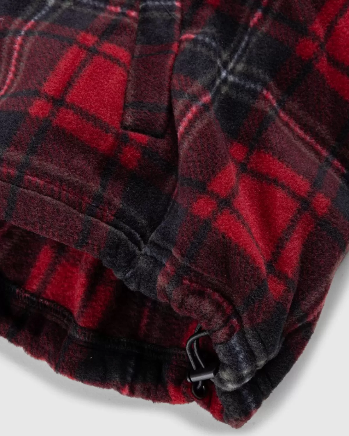 patta_tartan_fleece_overshirt_met_capuchon_biking_red_5.webp Overhemden^Patta Tartan Fleece Overshirt Met Capuchon Biking Red