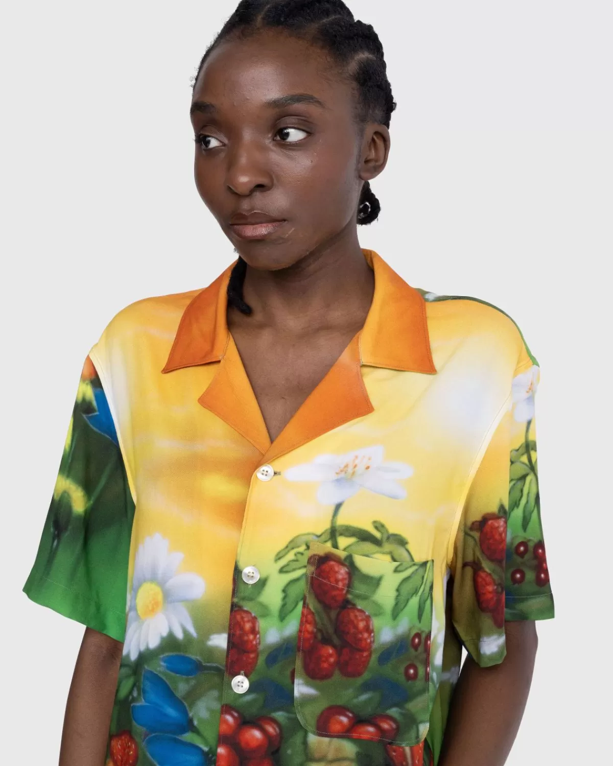 Overhemden^Stockholm Surfboard Club Airbrush Overhemd Met Knoopsluiting En Bloemenprint, Multi