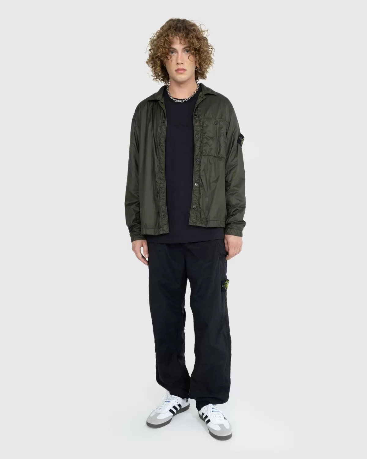 stone_island_gecoat_nylon_overshirt_olijfgroen_4.webp Overhemden^Stone Island Gecoat Nylon Overshirt Olijfgroen