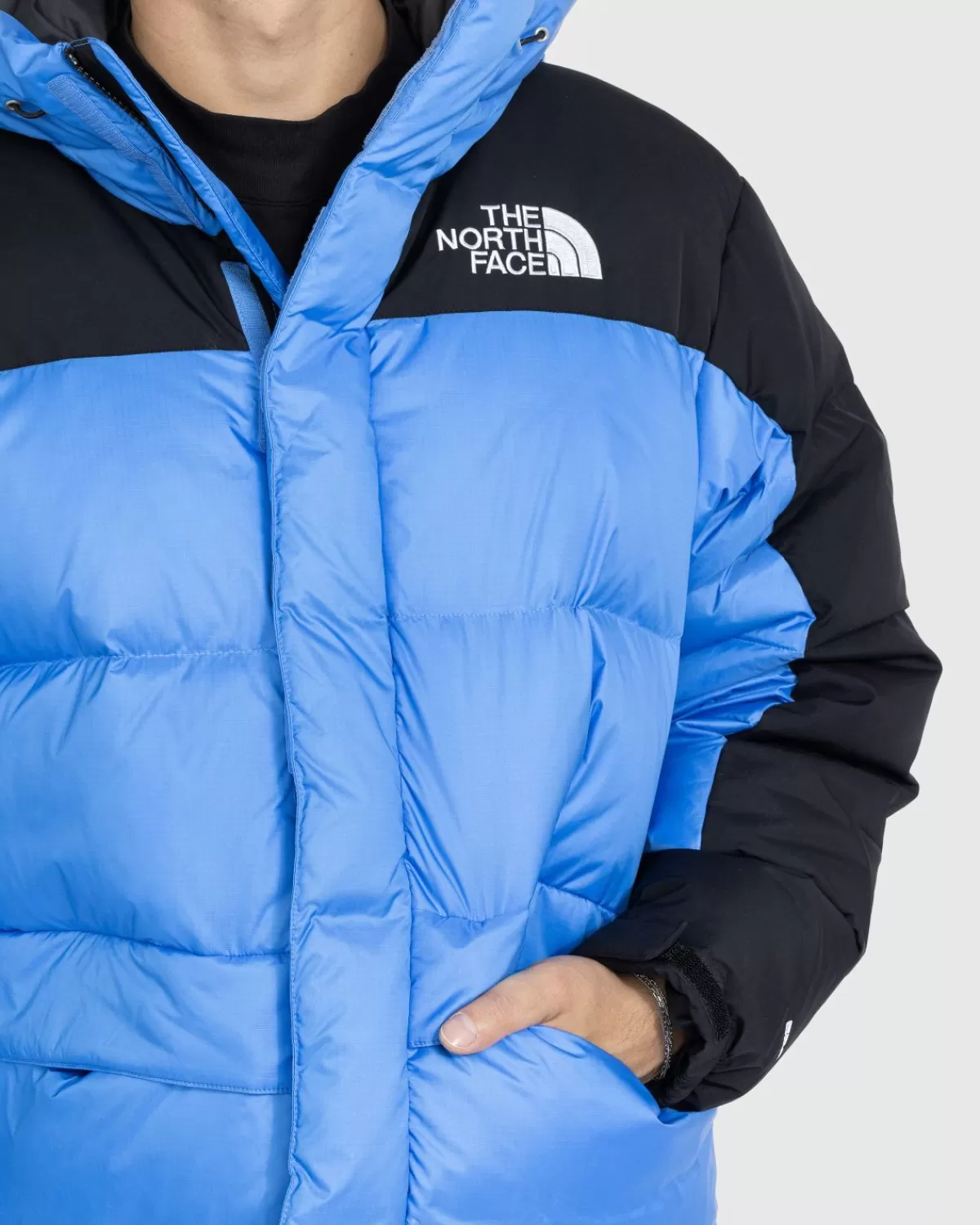 Bovenkleding^The North Face Himalayan Donsparka Super Sonic Blue/Tnf Zwart
